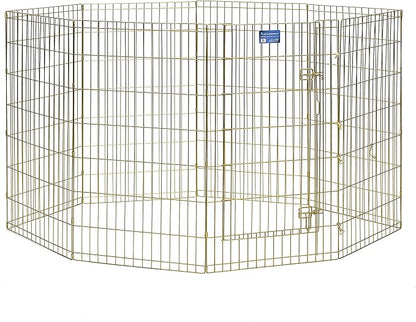 MidWest Homes for Pets 42-Inch Exercise Pen, for Indoor and Outdoor Use, 16 Sq Feet of Play, Single Door Folding Dog Pen, with Large Door Opening & Secure Latch, Easy to Set Up, Foldable Dog Playpen