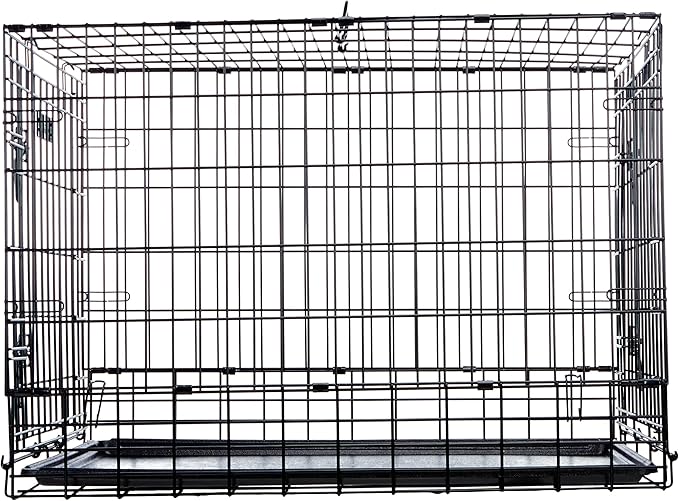 MidWest Homes for Pets Solutions Series Side-by-Side SUV Dog Crate, Double Door Folding Metal Cage Designed to Fit in SUVs & Vans, for Dogs up to 70 Lbs