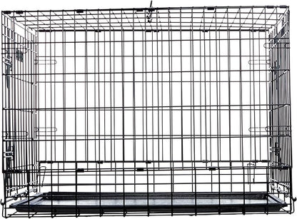 MidWest Homes for Pets Solutions Series Side-by-Side SUV Dog Crate, Double Door Folding Metal Cage Designed to Fit in SUVs & Vans, for Dogs up to 70 Lbs