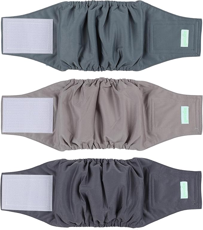 wegreeco Washable Male Dog Belly Band (Stylish Pattern)- Pack of 3 - Washable Male Dog Belly Wrap, Dog Diapers Male (Large)