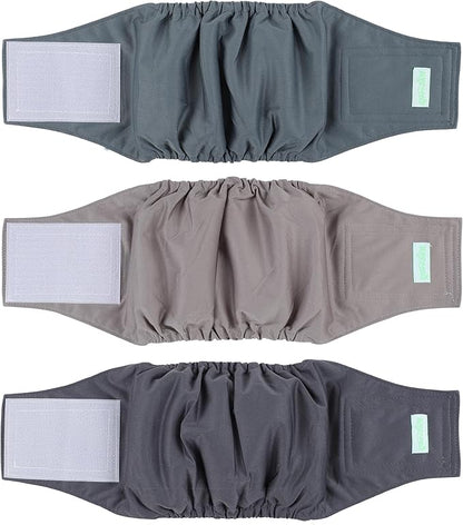 wegreeco Washable Male Dog Belly Band (Stylish Pattern)- Pack of 3 - Washable Male Dog Belly Wrap, Dog Diapers Male (Large)