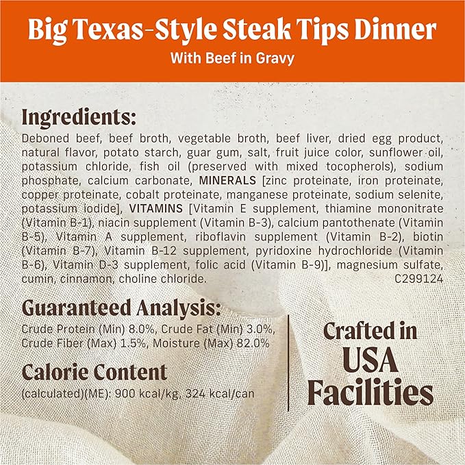 Merrick Chunky Grain Free Premium And Wholesome Canned Dog Food, Real Meat Big Texas Steak Tips Dinner - (Pack of 12) 12 ct. Cans