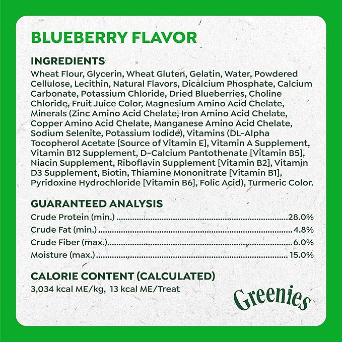 Greenies Anytime Bites Dog Treats, Blueberry Flavor, Dog Training Treats, 10.3 oz. Bag