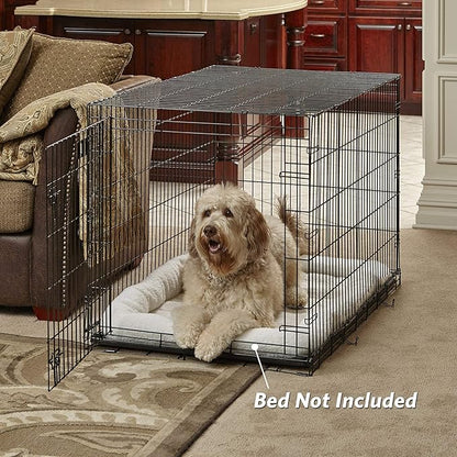 MidWest Homes for Pets 48-Inch LifeStages Crate for Extra-Large Breeds, 90-110 lbs, Single Door Folding Dog Crate with Divider Panel, Leak-Proof Tray & Secure Latch, Heavy-Duty & Easy to Assemble