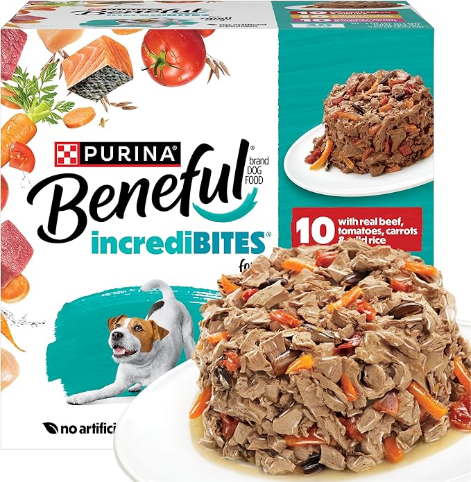 Beneful Purina Small Breed Wet Dog Food Variety Pack, IncrediBites With Real Beef, Chicken and Salmon - (Pack of 30) 3 Oz. Cans