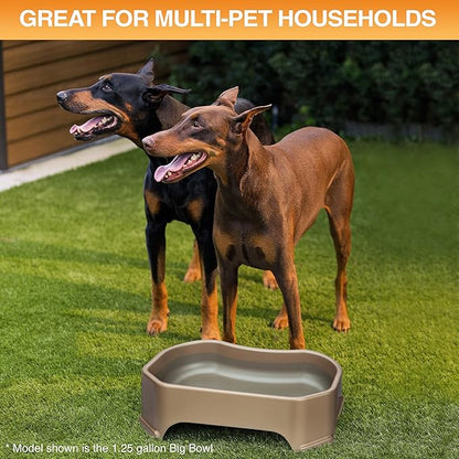 Neater Pet Brands Extra Large Water Bowl for Dogs, Outdoor Dog Water Bowl (2.25 Gallon XL Capacity), Big Trough Style Food Dish for Indoors or Outside, No Spill Large Dog Bowls, Champagne