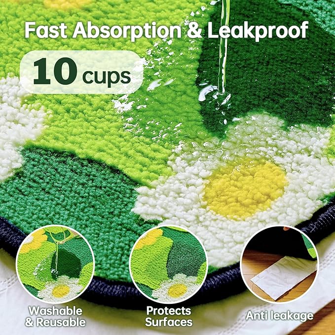 Qeils Reusable Puppy Pads for Small Dogs, Washable Pee Pads with Non-Slip , Absorbent Leakproof Mat for Crates, Playpens, Pet Beds & Whelping, Indoor Potty Training Grass Green, 23"x36", 2 Pack