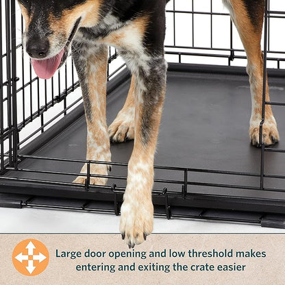 MidWest Homes for Pets Intermediate LifeStages Single Door 36-Inch Folding Dog Crate, Enhanced Security, Includes Leak-Proof Pan, Divider Panel, Handle, Rubber Feet