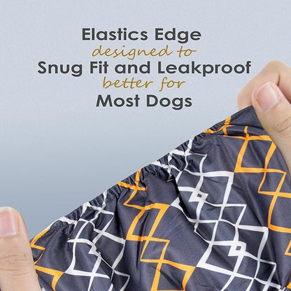 wegreeco Washable Male Dog Belly Band (Stylish Pattern)- Pack of 3 - Washable Male Dog Belly Wrap, Dog Diapers Male (Black Geometric, X-Small)