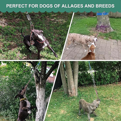 HOPET Dog Outdoor Bungee Hanging Toy, Tether Tug of War Toys for Medium to Large Dog to Exercise, Durable Interactive Tug Toy, Dog Rope Toys