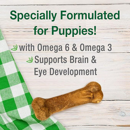 Nylabone Healthy Edibles Natural Puppy Chews Long Lasting Treats for Puppies, Lamb & Apple Flavor, Small/Regular (3 Count)