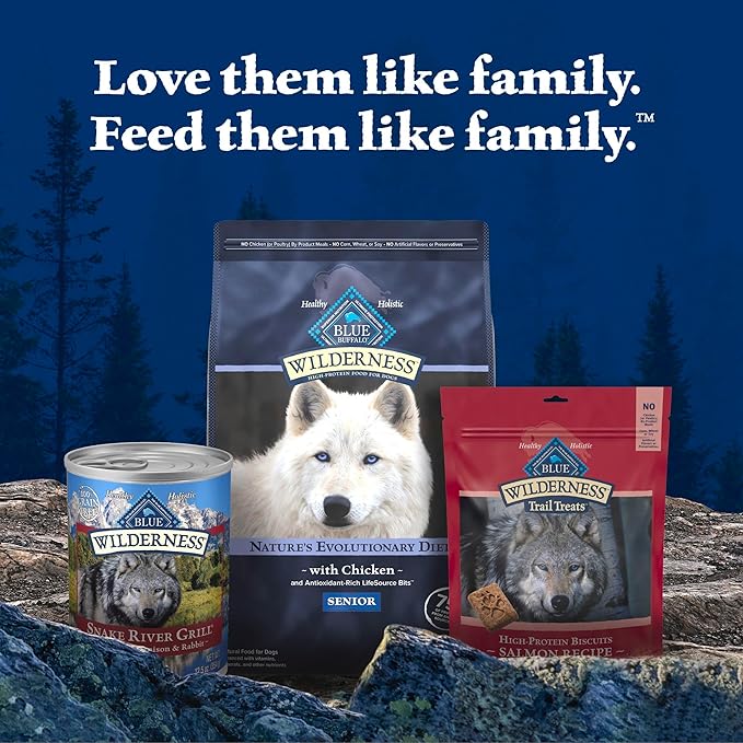 Blue Buffalo Wilderness Snake River Grill Natural High Protein Wet Food for Adult Dogs, Trout, Venison & Rabbit, 12.5-oz Cans, 12 Count
