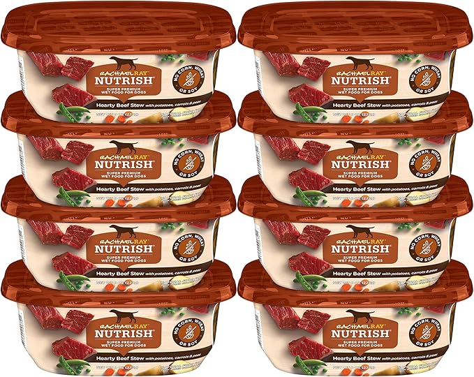 Nutrish Rachael Ray Wet Dog Food Hearty Beef Stew, 8 oz. Tub, 8 Count