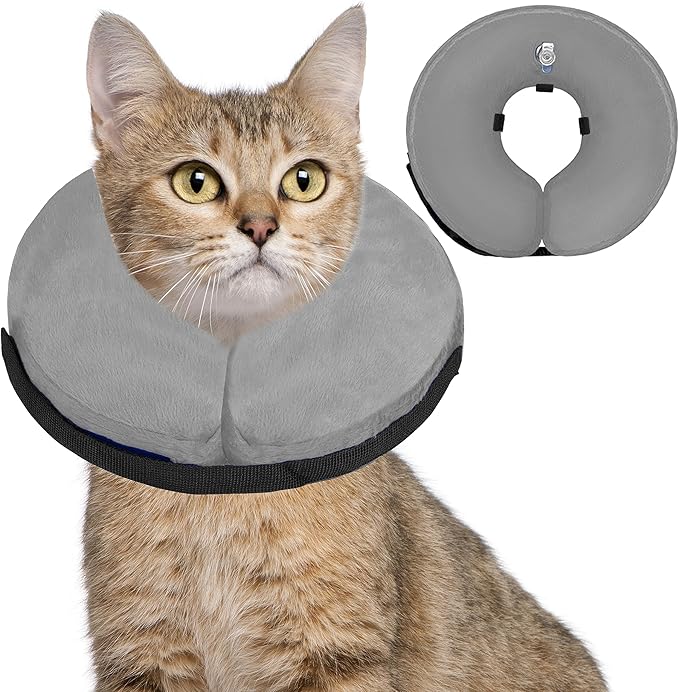 Inflatable Dog Cone Collar After Surgery, Soft Dog Neck Donut Collar, Blow up Donut E-Collar for Small Medium Large Dogs and Cats, Dogs Recovery Cone Alternative