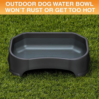 Neater Pet Brands Extra Large Water Bowl for Dogs, Outdoor Dog Water Bowl (1.25 Gallon XL Capacity), Big Trough Style Food Dish for Indoors or Outside, No Spill Large Dog Bowls, Midnight Black