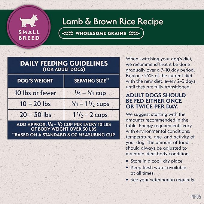 Natural Balance Limited Ingredient Small-Breed Adult Dry Dog Food with Healthy Grains, Lamb & Brown Rice Recipe, 12 Pound (Pack of 1)