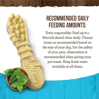 Merrick Fresh Kisses Dog Dental Chews Infused With Real Mint for Medium-Sized Dogs, Grain-Free Pet Treats, 23.0 oz. Box