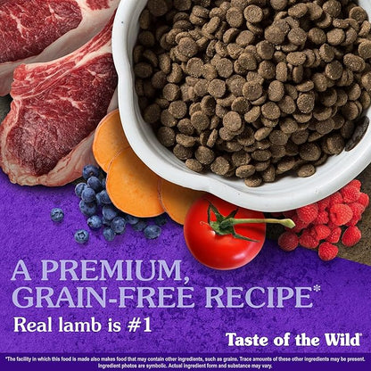 Taste of the Wild Sierra Mountain Grain-Free Canine Recipe with Roasted Lamb Dry Dog Food for All Life Stages, Made with Protein from Real Lamb and Guaranteed Nutrients And Probiotics 5lb