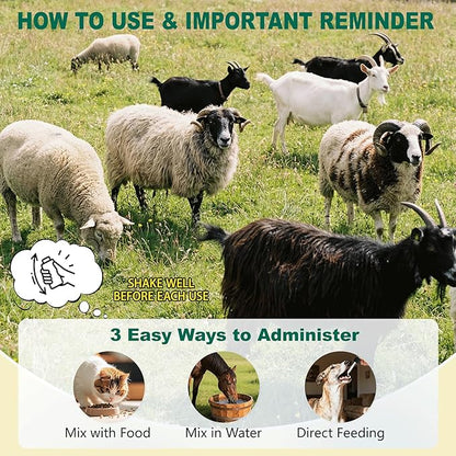 Dewormer for Goat, Sheep, Poultry & More - Liquid Fenbendazole Dewormer for All Wormers, Tapeworms, Roundworms, Hookworms & More, 100ml