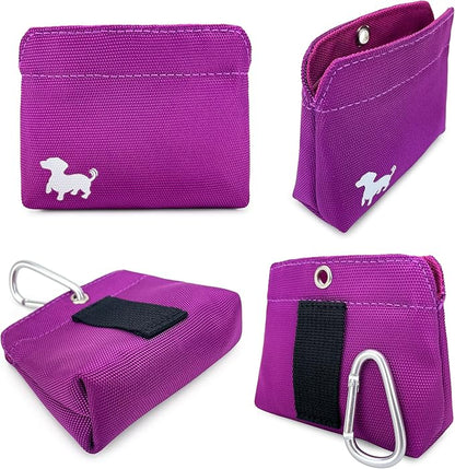 Small Dog Treat Pouch – Slim Magnetic Pocket Dog Treat Bag for Walking & Training – Discreet Clip On Treat Pouch for Leash, Waistband or Pocket – Mess Free Storage (Pink)