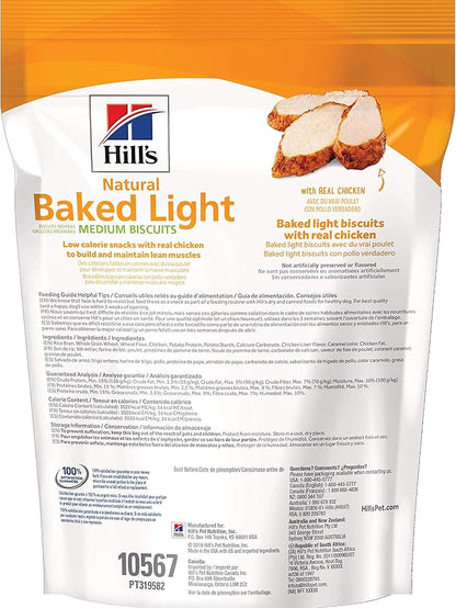 Hill's Natural Baked Light Biscuit Treats for Medium-Sized Dogs, Chicken, 8 oz. Bag