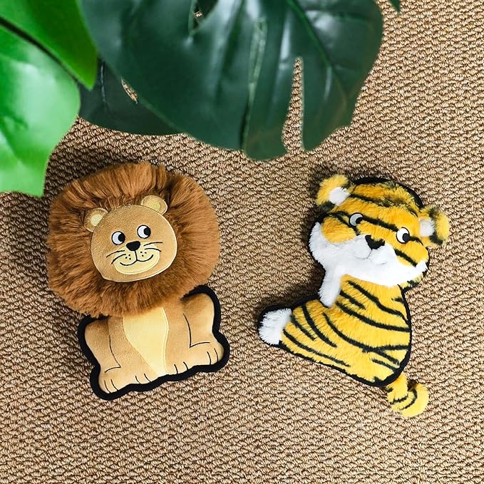 Yellow Lion Plush Squeaky Dog Toy for Chewers Puppy Teething Chew Toy Cute Soft Funny Durable Stuffed Animal Interactive Fetch Dog Toy for Small Medium Large Dogs Toy Gift 24cm/9.45in