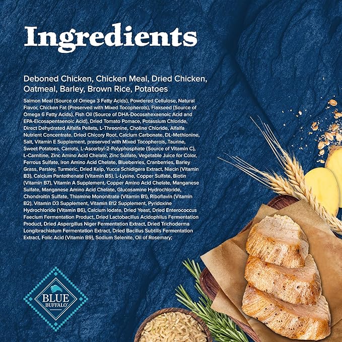 Blue Buffalo Wilderness High-Protein Natural Dry Food for Senior Dogs, Chicken Recipe, 13-lb Bag