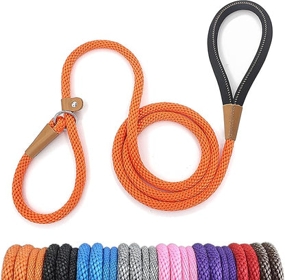 lynxking 6 FT Dog Leash Slip Lead 2 Pack Strong Heavy Duty Braided Dog Training Leash No Pull Training Lead Leashes for Medium Large and Small Dogs