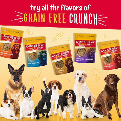 Charlee Bear Crunch Grain Free Dog Treats, Chicken, Pumpkin and Apple, 2 Ounce Resealable Bag, Low Calorie Training Treats for Dogs, Limited Ingredient, Healthy, Crunchy Dog Snacks, Made in USA