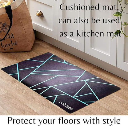Pet Placemat, Dog Cat Food Water Bowls Mat Feeding Station Pet Safe 28" X 16.5" Waterproof Easy to Clean Dog Modern Designs Boho Uniklook