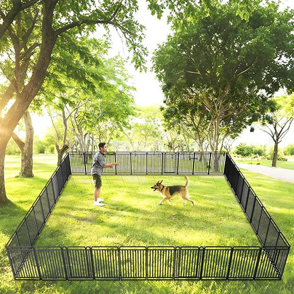 New Thickened Version Dog Playpen, 43 Inch Dog Fences for The Yard, Portable Outdoor Dog Playpen for Large/Medium/Small Dogs, Foldable Metal Dog playpen, with Doors (8 Panels, 43 Inch)