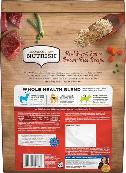 Rachael Ray Nutrish Dry Dog Food, Real Beef, 6 Pounds | Premium Natural | Added Vitamins & Minerals | Brown Rice Recipe | Pack of 2