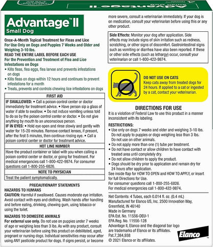 Advantage II Small Dog, 4 pack