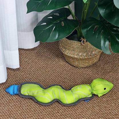 Green Snake Oxford Launching Flying Dog Toy Slingshot Chase Fetch Training Interactive Dog Toy Durable Stuffed Animal Dog Squeaky Toy for Medium Large Dogs Toy Gift 40.5cm/15.94in