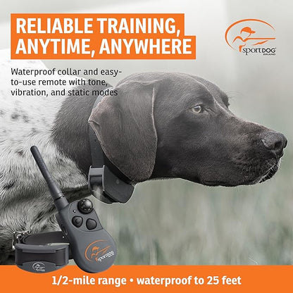 SportDOG SportHunter 825X - Remote Training Collar - Half-Mile Range Trainer - Waterproof Dog E-Collar - Quick-Charge Battery - Static, Vibration, & Tone Modes