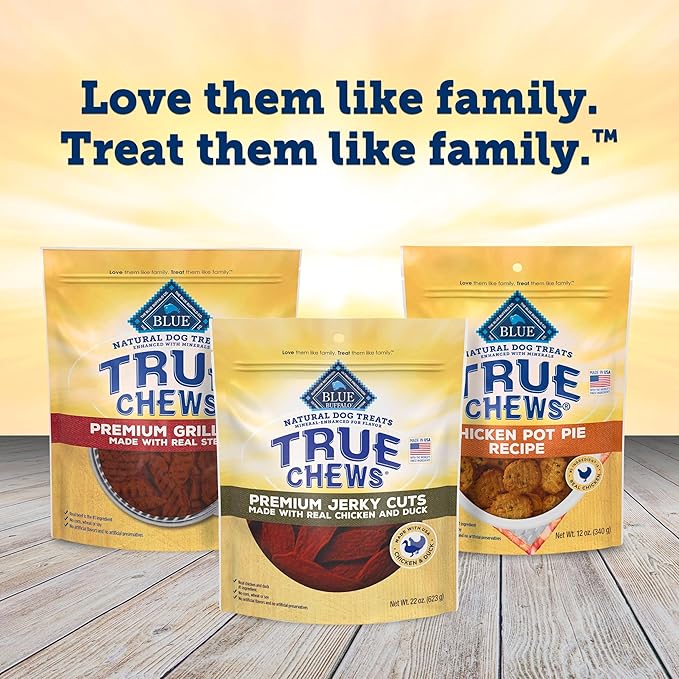 Blue Buffalo True Chews Premium Jerky Cuts Dog Treats, Made in the USA with Natural Ingredients, Chicken & Duck, 22-oz. Bag
