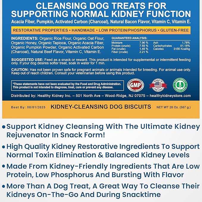 Petite Size Beef Flavor Kidney Cleanse Dog Treats 20 Oz - Kidney Support Formula for Toxin Elimination - Low Protein & Phosphorus Diet Snacks - Ideal for Kidney Wellness
