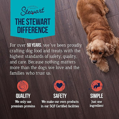 Stewart 100% Beef Liver Dog Treats, 8 oz Pouch, ~180 Pieces, Freeze Dried Raw, Single Ingredient, 50% Protein Training Treats or Meal Topper, Grain Free, Gluten Free