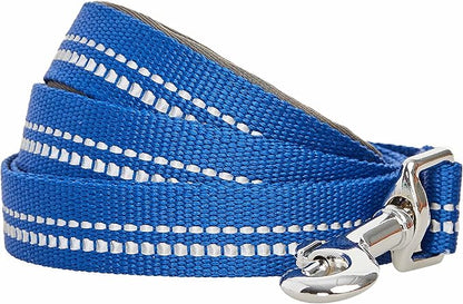 Blueberry Pet 3M Reflective Pastel Color Dog Leash with Soft & Comfortable Handle, 5 ft x 5/8", Navy, Small, Leashes for Dogs