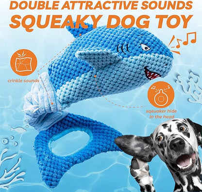 LEGEND SANDY Large Squeaky Dog Toys to Keep Them Busy, Interactive Plush Dog Toy,Crinkle Tug of War Dog Chew Toy for Small, Medium, and Large Dogs