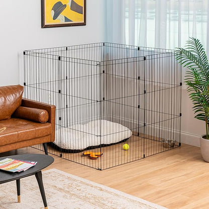IRIS USA 42" 8-Panel Metal Pet Dog Puppy Playpen, Indoor/Outdoor Dog Fence, 58 x 58 x 42, Foldable, Customizable, Black
