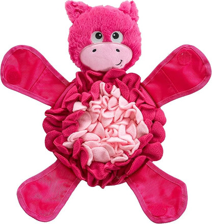 Outward Hound by Nina Ottosson Snuffle Palz Plush Snuffle Mat Dog Treat Puzzle, Non-Slip, Pink, Pig, Large