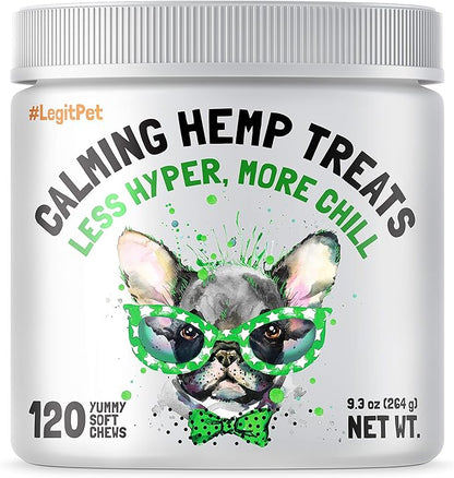 Cranberry UTI Chews for Dogs Bladder Support + D-Mannose Supports Kidney Urinary Tract 30 Chews and Calming Hemp Treats for Dogs Made in USA with Organic Hemp 120 Chews