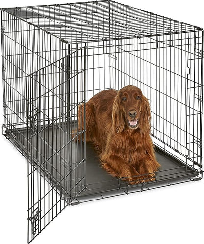 Midwest Homes for Pets 42-Inch New World Crate for Large Breeds, 71-90 lbs, Single Door Folding Dog Crate, Leak-Proof Tray & Secure Latch, Portable, Durable & Easy to Assemble