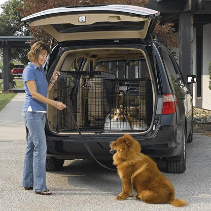 MidWest Homes for Pets Solutions Series Large Side-by-Side SUV Dog Crate, Double Door Folding Metal Cage Designed to Fit in SUVs & Vans, for Dogs up to 90 Lbs