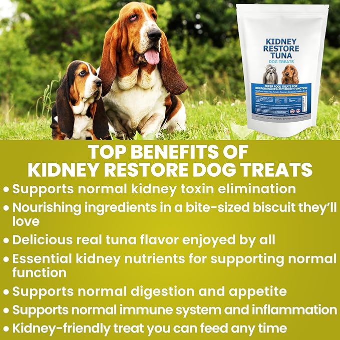 Kidney Restore Tuna Dog Treats - for Canine Kidney Health, Low Protein. Special Kidney-Friendly Snacks for Dogs. Renal Dog Treats Your Pet Will Adore