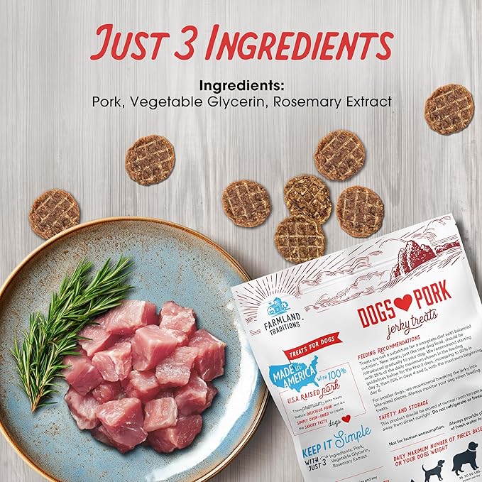 Farmland Traditions New Filler Free Dogs Love Pork Premium Jerky Treats for Dogs (5 oz.)