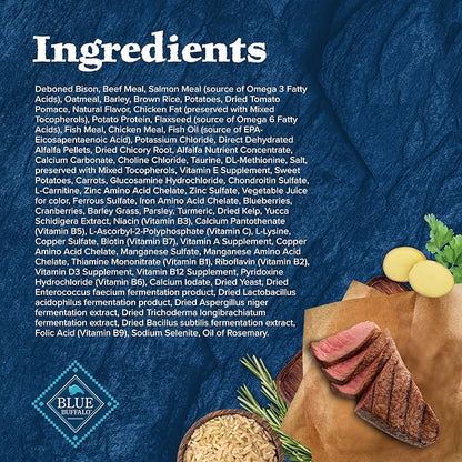 Blue Buffalo Wilderness Rocky Mountain Recipe Natural High-Protein Dry Food for Large Breed Dogs, Bison & Grain, 28-lb Bag