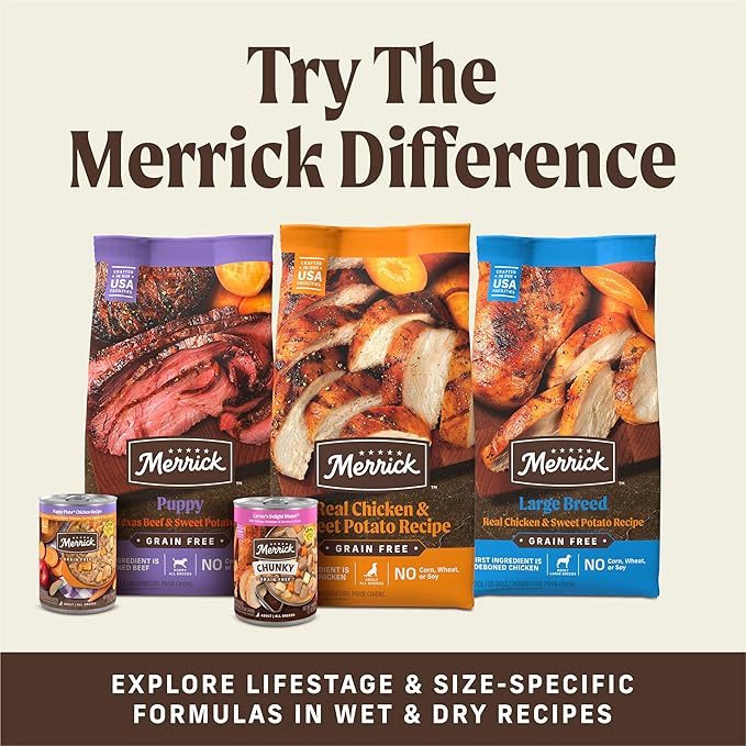 Merrick Power Bites Chicken Recipe Soft Dog Treats, Grain-Free Dog Snack with Real Chicken, 6 oz Bag