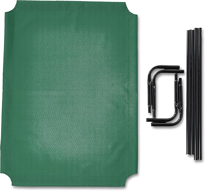 Amazon Basics Cooling Breathable Elevated Dog Bed with Metal Frame for Large Dogs, 51" x 31" x 8", Green, Easy to Assemble